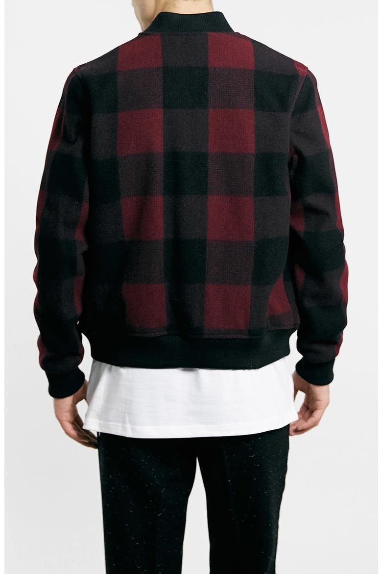 Buffalo Check Bomber Jacket, Alternate, color, RED