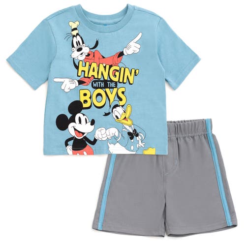 Disney Mickey Mouse & Friends T-shirt & Mesh Shorts Set In Multi
