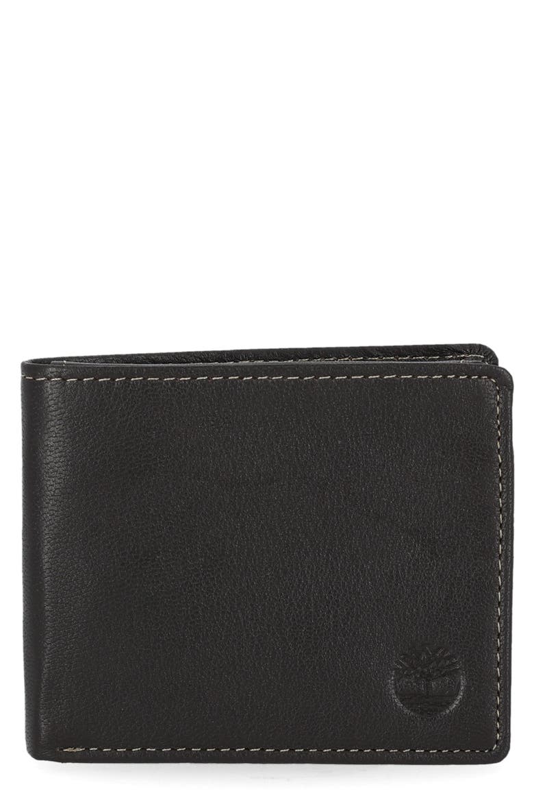 Pop Stitch Bifold Leather Wallet, Main, color, BLACK