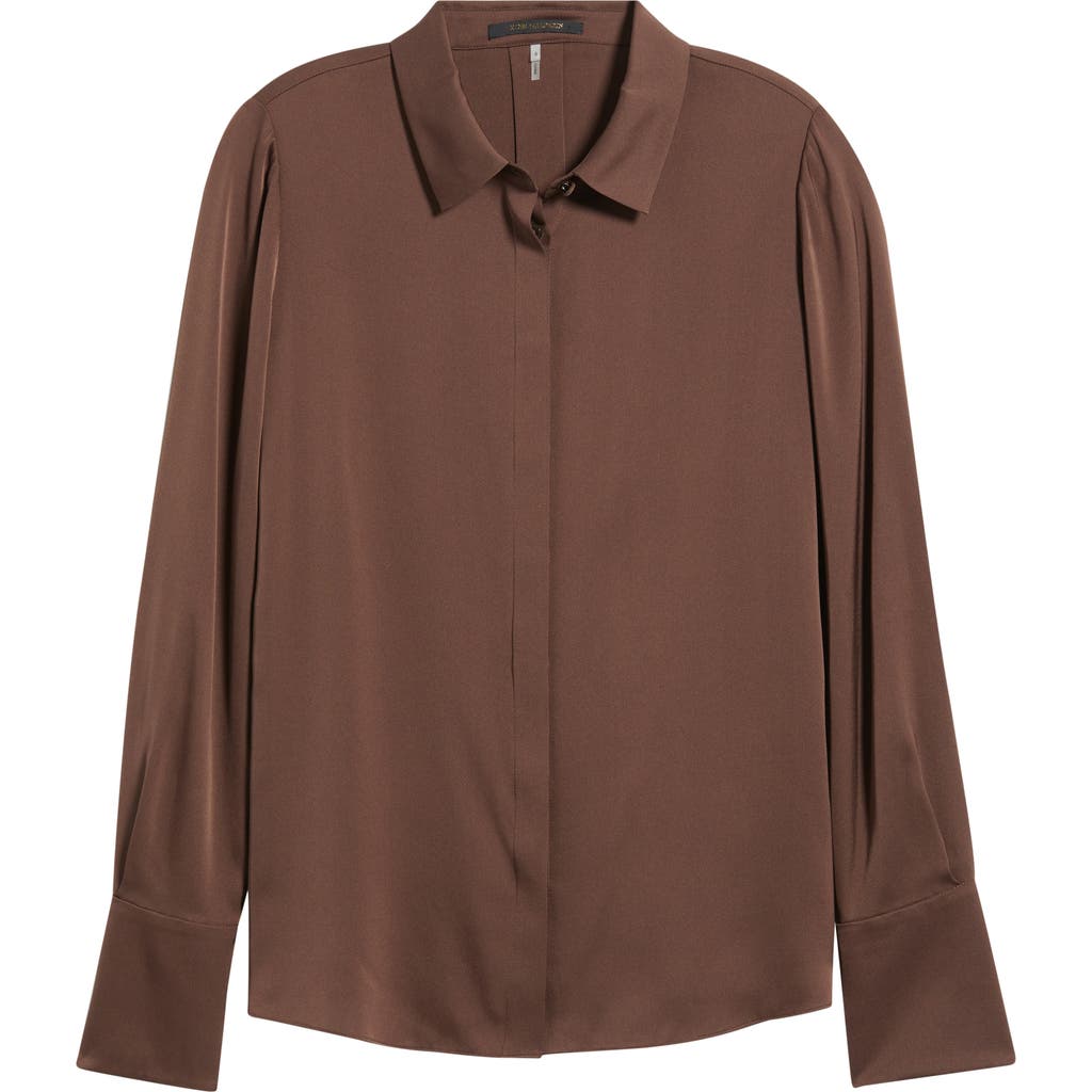 Kobi Halperin Larissa Stretch Silk Blouse In Brown