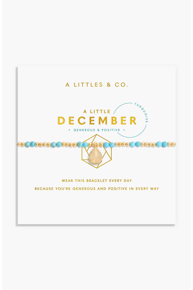 Birthstone A Little Bracelet in Gold-Tone Plating, Main, color, December
