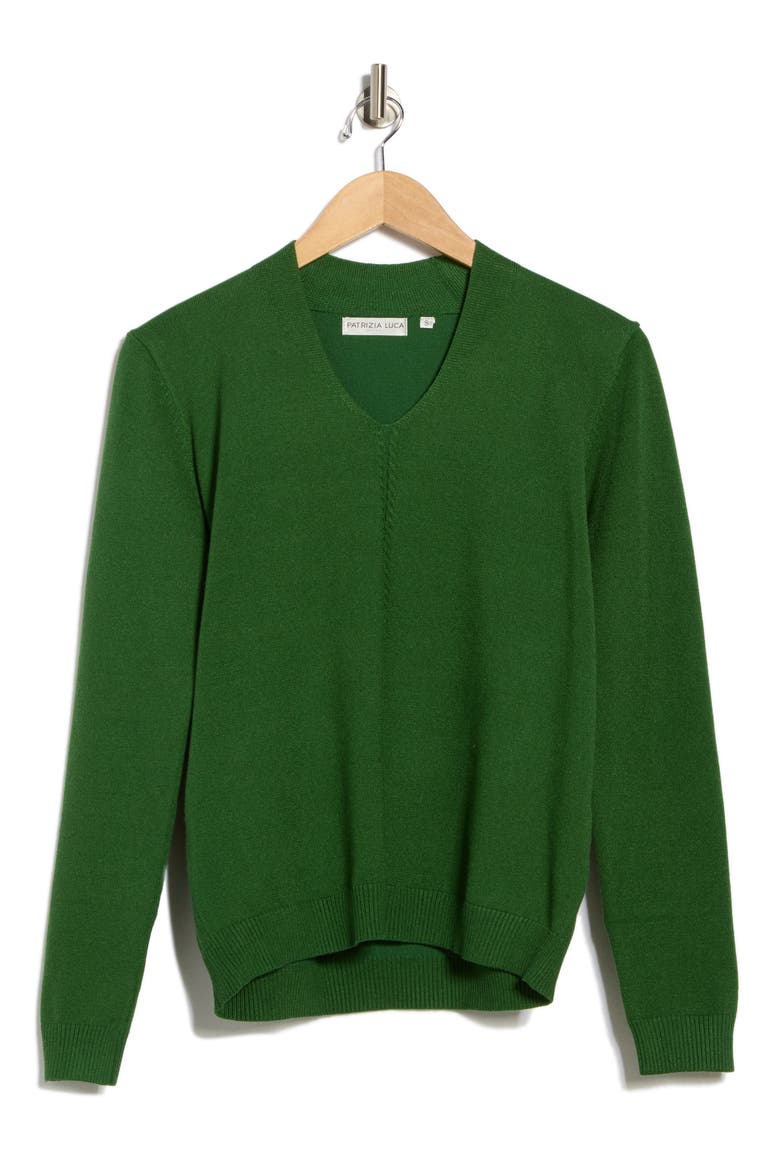 V-Neck Sweater, Alternate, color, GREEN