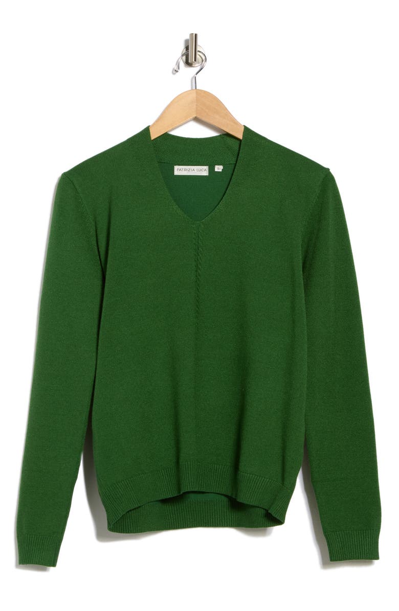 PATRIZIA LUCA V-Neck Sweater, Alternate, color, Green
