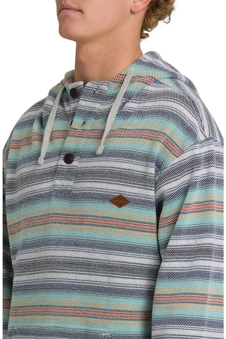 Rancho Stripe Cotton Twill Hoodie, Alternate, color, HEATHER GRAY
