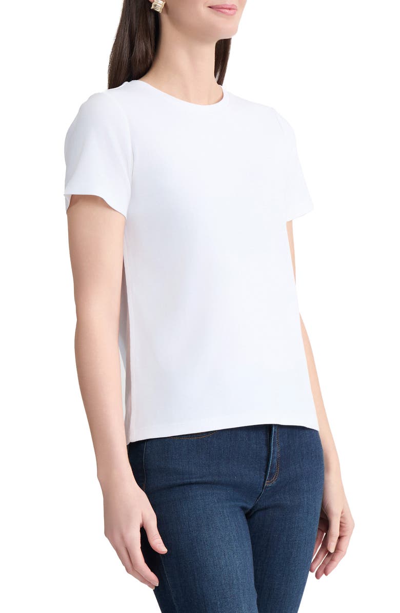 Jones New York Crewneck Cotton Jersey T-Shirt, Alternate, color, Natural White