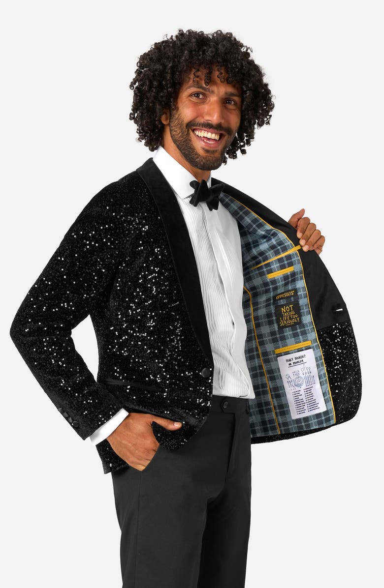 OppoSuits Black Sequin Dinner Jacket, Alternate, color, Black