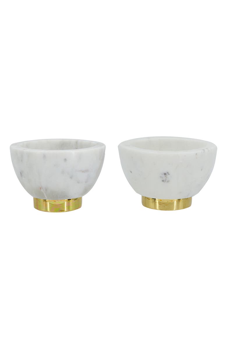 R16 HOME Set of 2 Marble Bowls, Main, color, White/ Gold