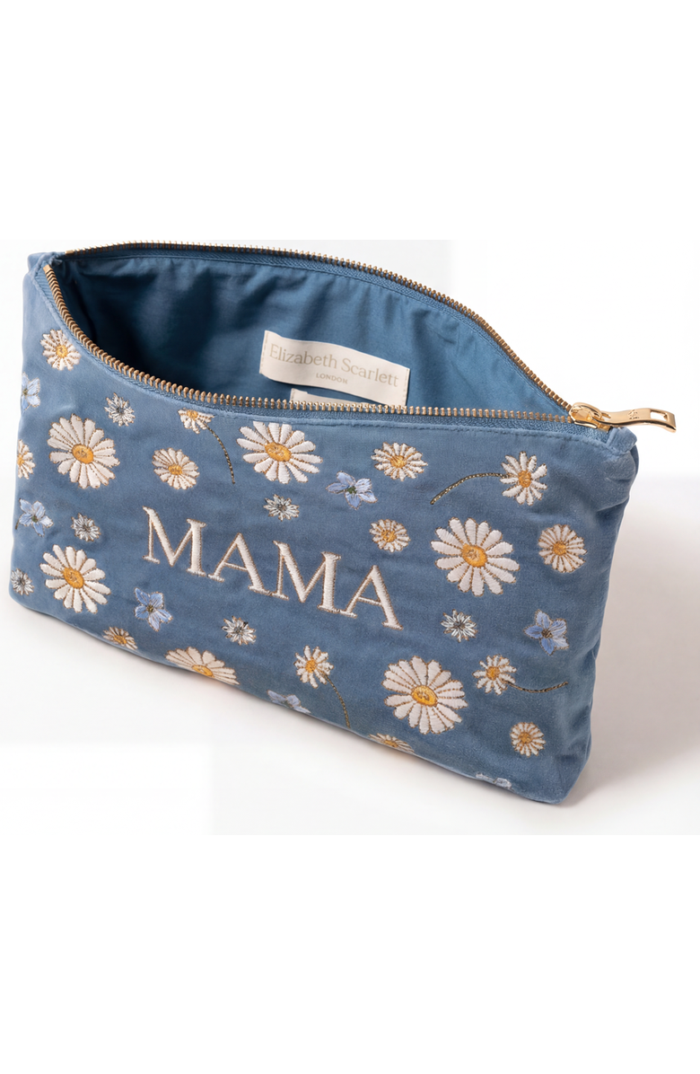 Elizabeth Scarlett Daisy Dream Mama Velvet Everyday Pouch, Alternate, color, Blue