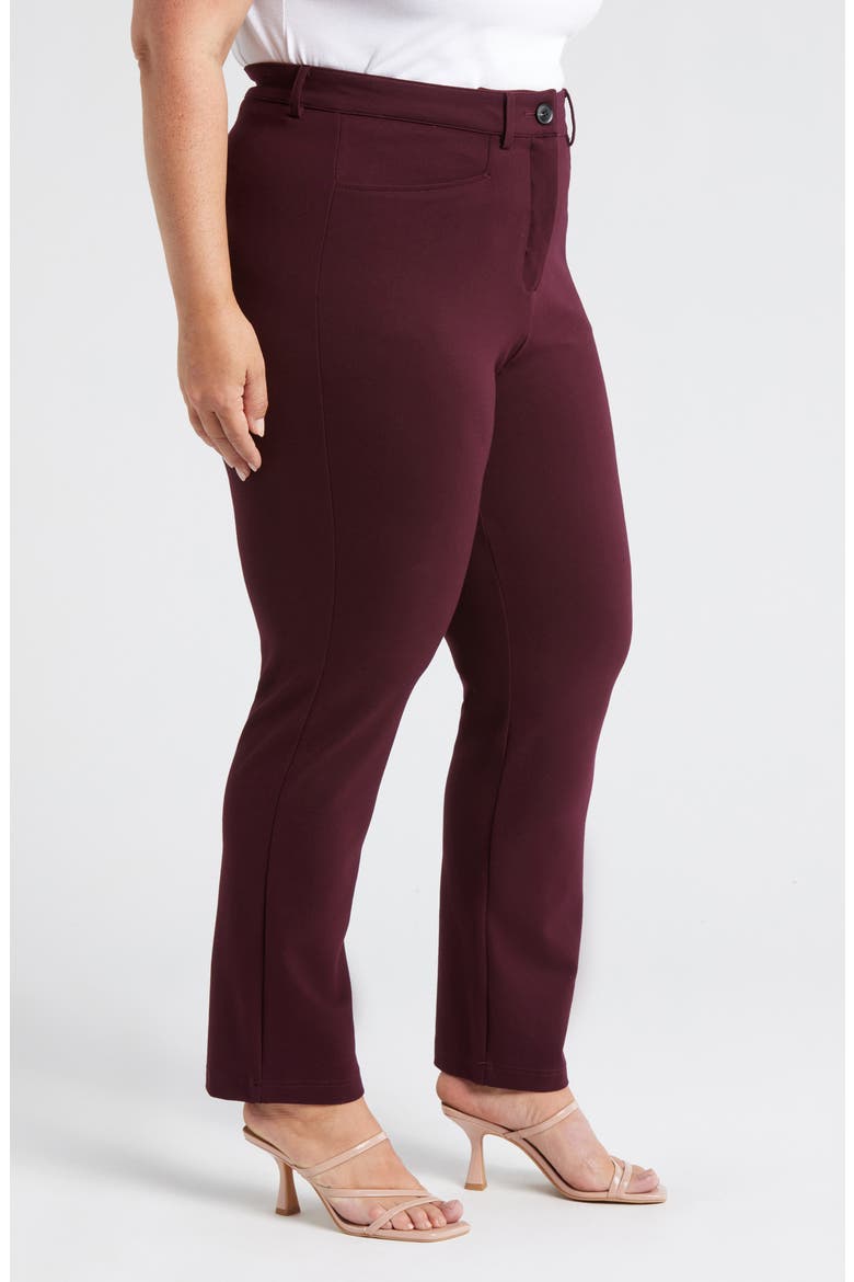 Ponte Cigarette Pants, Alternate, color, BLACK CHERRY