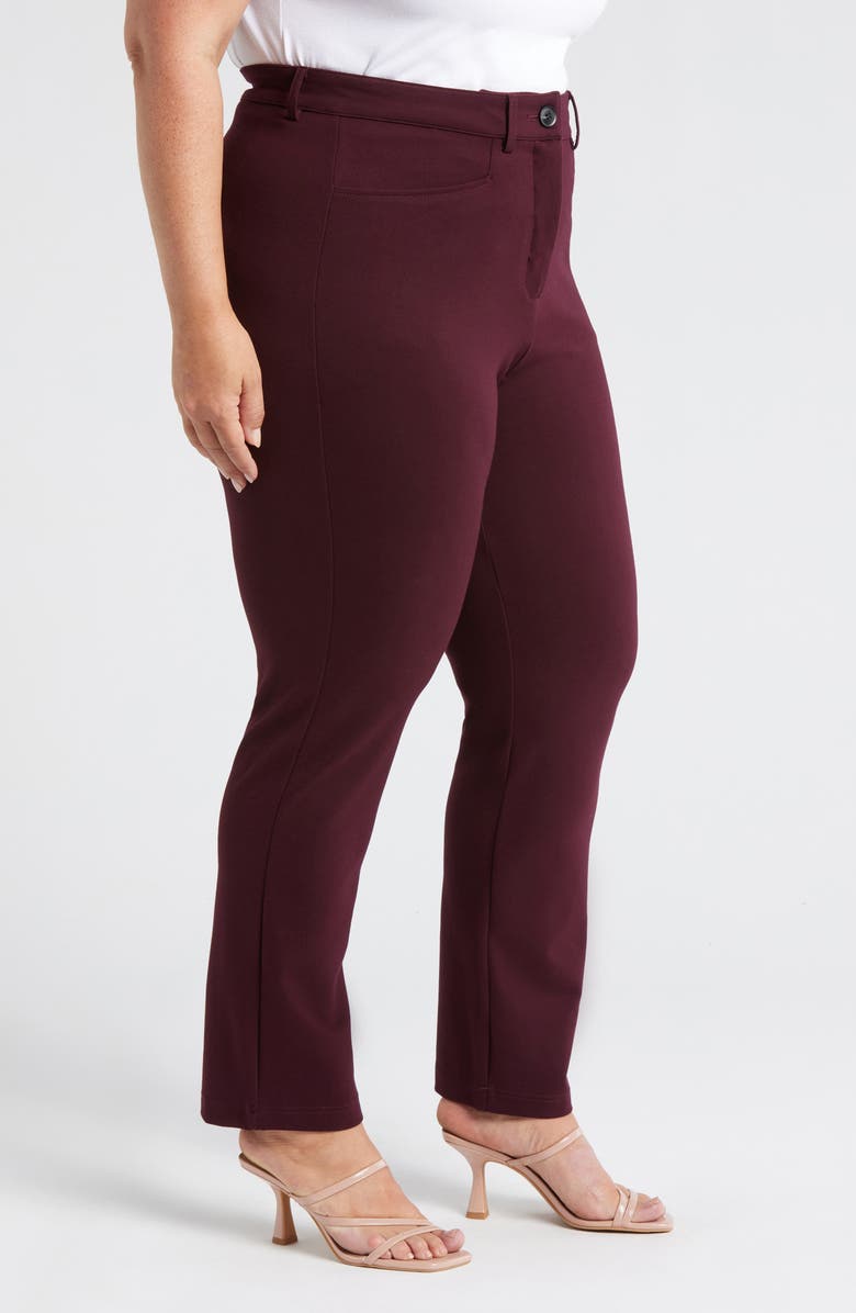 Universal Standard Ponte Cigarette Pants, Alternate, color, Black Cherry