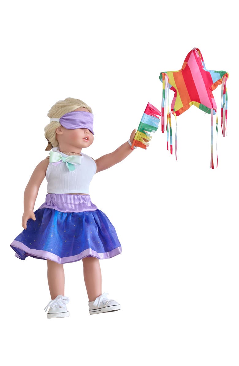 Teamson Kids Piñata Birthday Party Outfit & Accessories Playset, Alternate, color, Purple