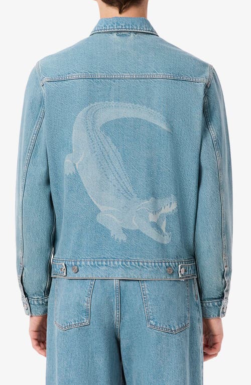 Lacoste Crocodile Logo Denim Jacket In Blue
