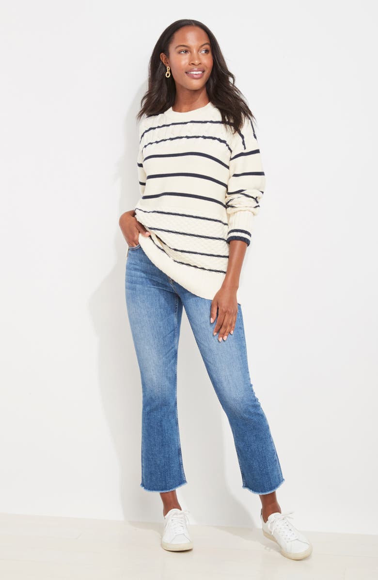 vineyard vines Textured Stripe Pullover, Alternate, color, 