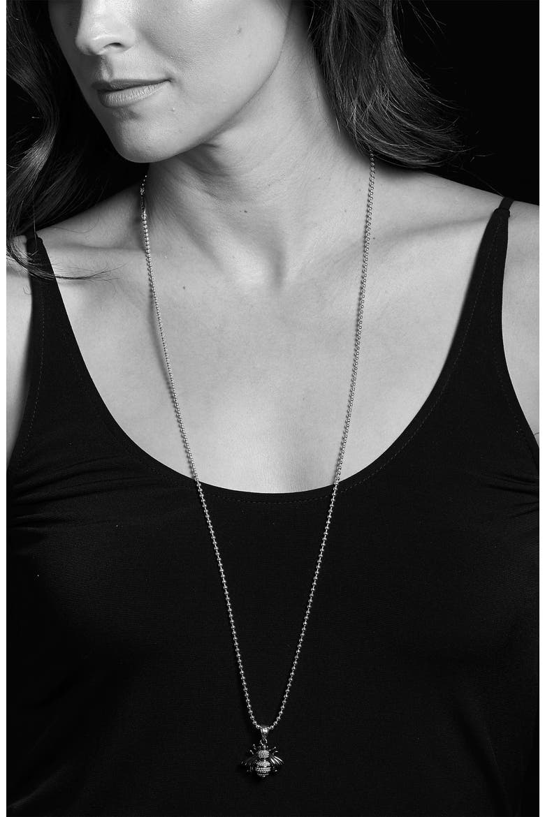 Rare Wonders - Honeybee Pendant Long Necklace, Alternate, color, SILVER/ GOLD