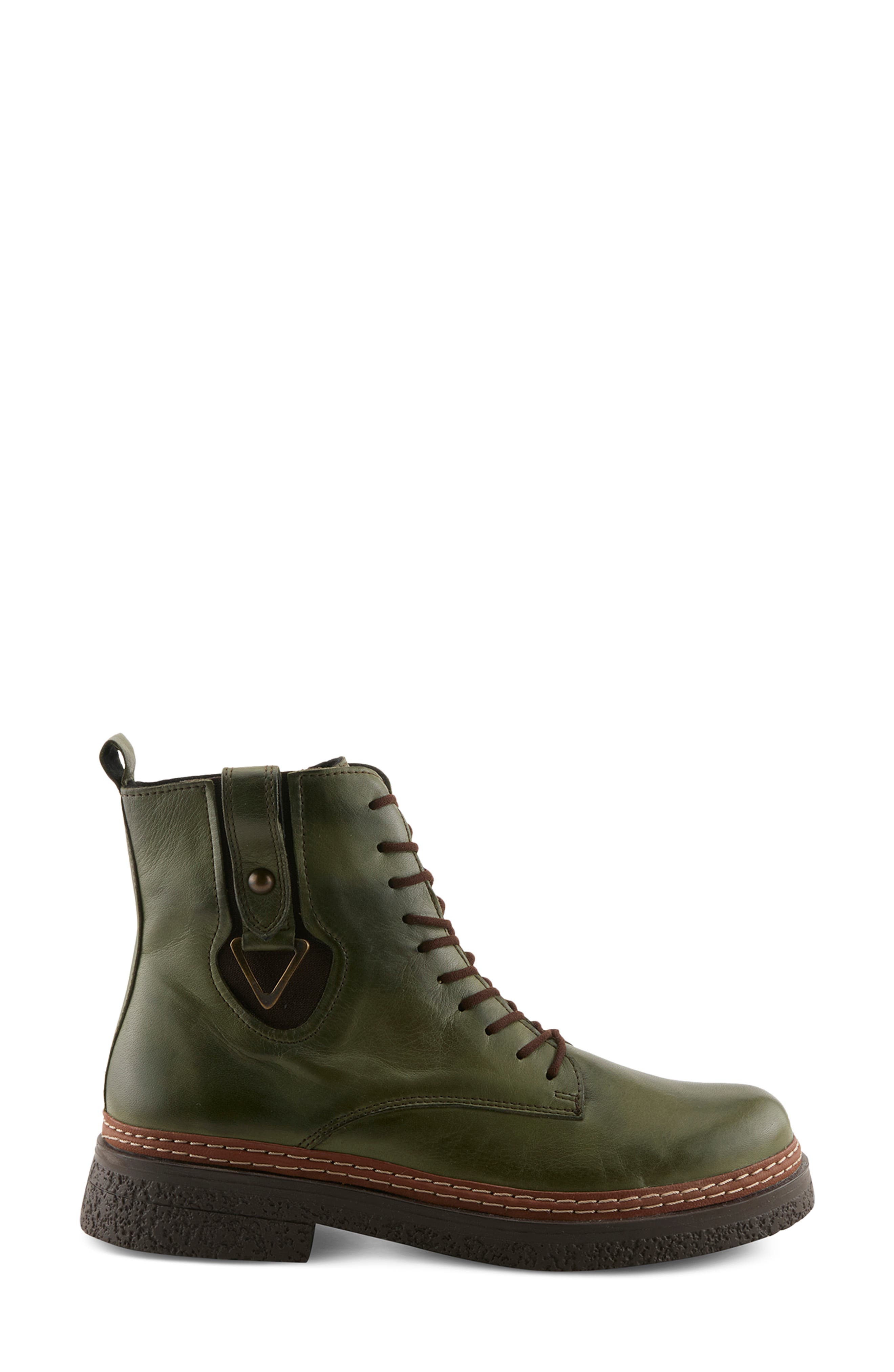 Heirax Leather Bootie, Alternate, color, OLIVE GREEN