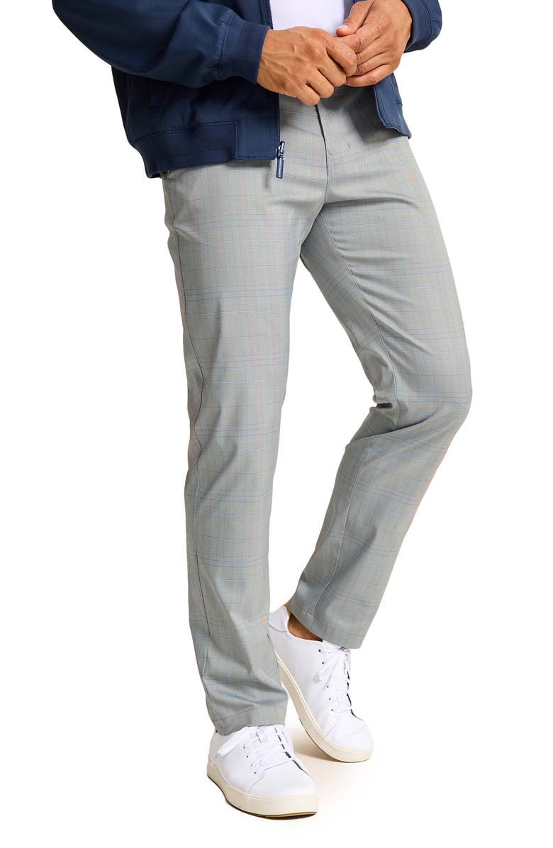 Tommy Bahama On Par Driver Island Plaid IslandZone<sup>®</sup> Flat Front Pants, Alternate, color, Metallic Silver