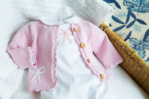 Little English Kids' Crochet Playsuit In Pink Bow