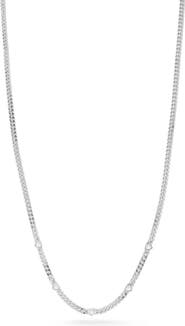 CHLOE AND MADISON Cubic Zirconia Heart Curb Chain Necklace