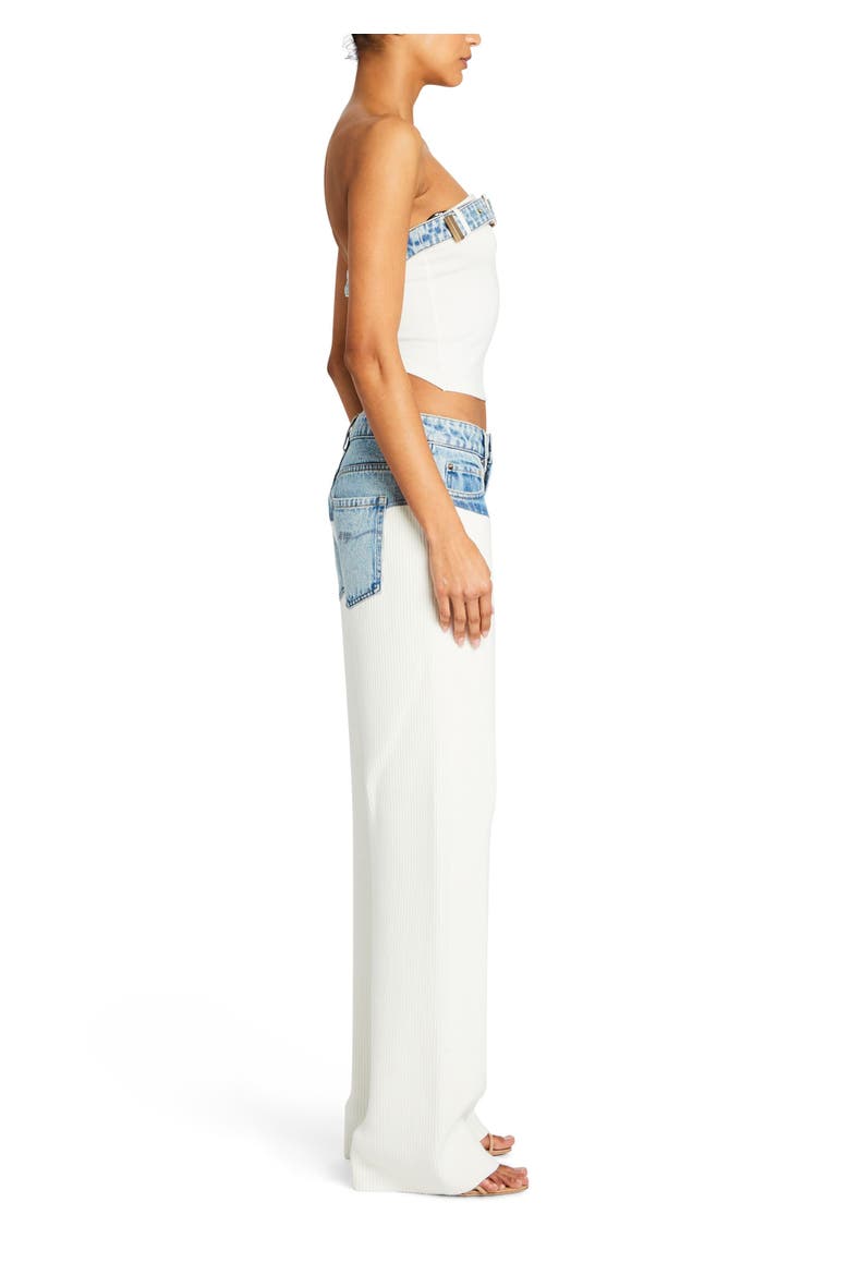 Etta Knit Denim Top, Alternate, color, White/Coastline