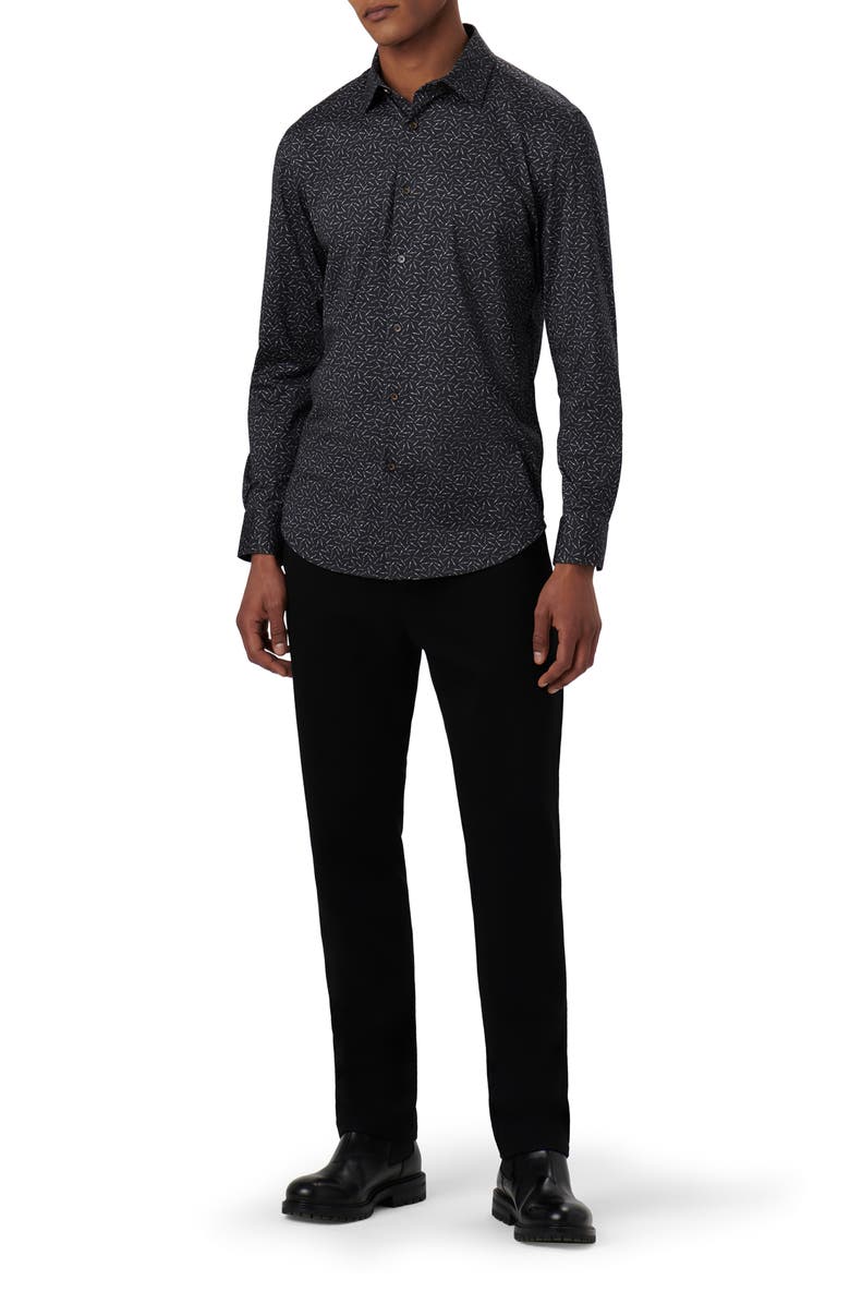 Bugatchi James OoohCotton<sup>®</sup> Cigar Print Button-Up Shirt, Alternate, color, 