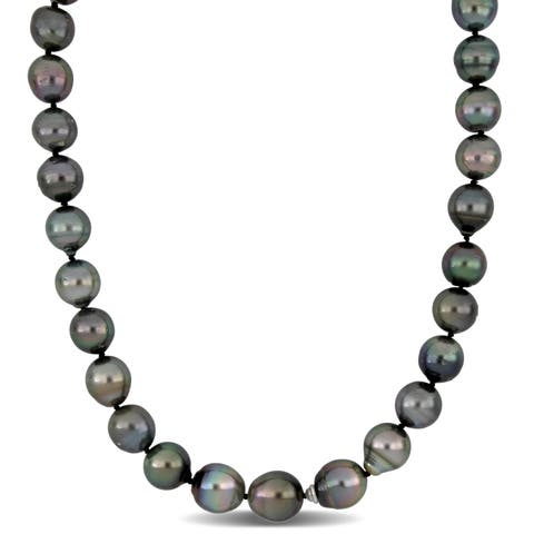 11-13mm Cultured Tahitian Pearl Necklace 14K