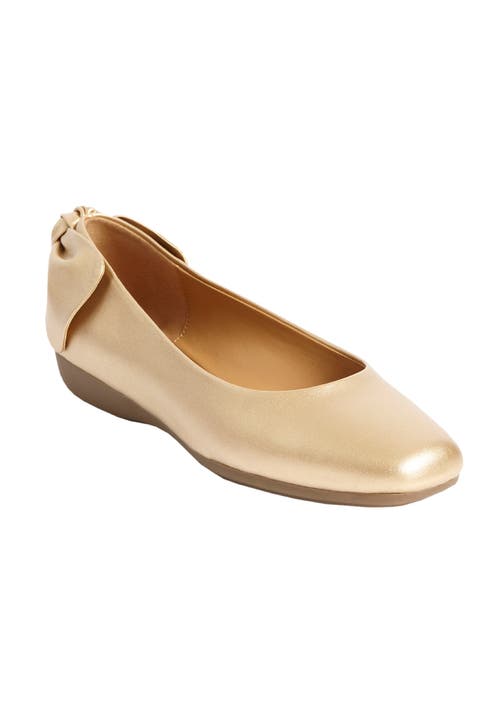 Comfortview The Delia Slip On Flat In Gold