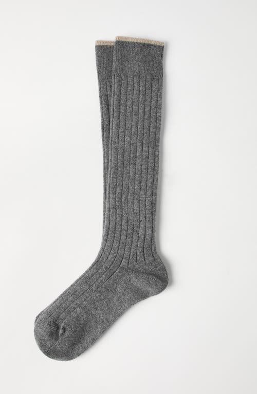 Brunello Cucinelli Rib Knit Socks In Dark Grey