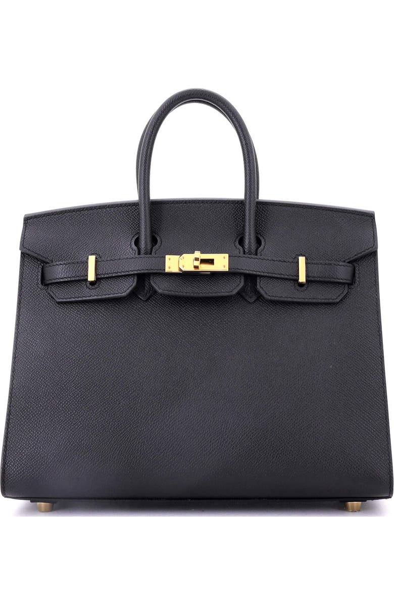 Pre-Owned Hermes Birkin Sellier Bag Black Epsom with Gold Hardware 25, Main, color,