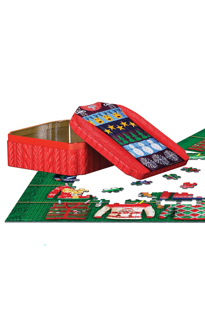 Eurographics Puzzle Tin Ugly Christmas Sweaters 550 Piece, Alternate, color, Multicolored