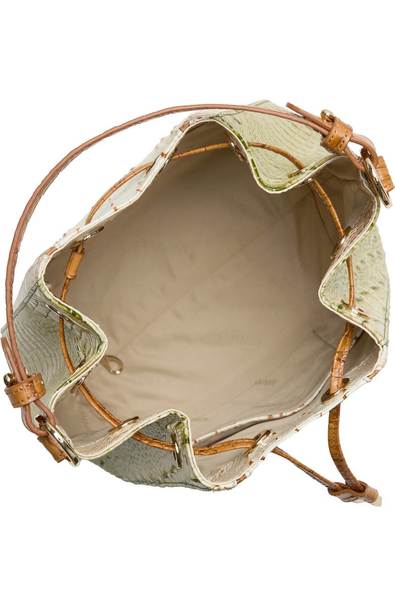 Brahmin Melinda Colorblocked Croc Embossed Leather Bucket Bag, Alternate, color,