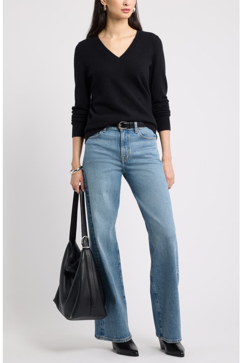 High Waist Wide Leg Jeans, Alternate, color, DENNY WASH