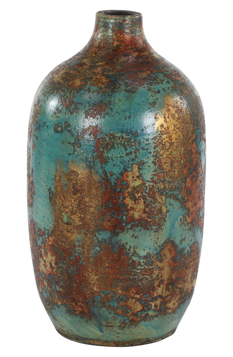 SONOMA SAGE HOME Blue Ceramic Distressed Vase, Main, color, 