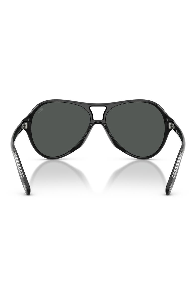 57mm Pilot Sunglasses, Alternate, color, SOLID BLACK / SOLID BLACK