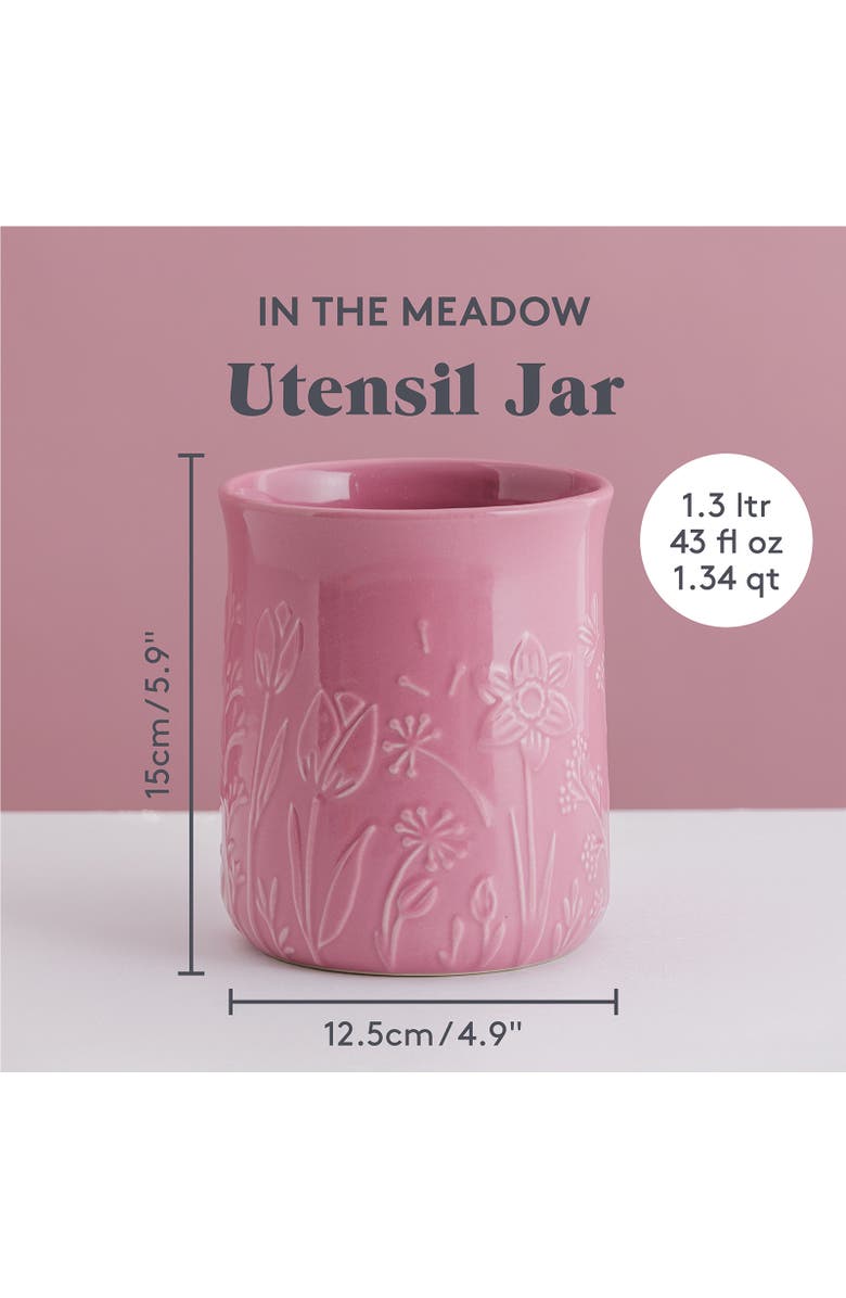MASON CASH In The Meadow Utensil Crock, 6" x 5", Alternate, color, Pink