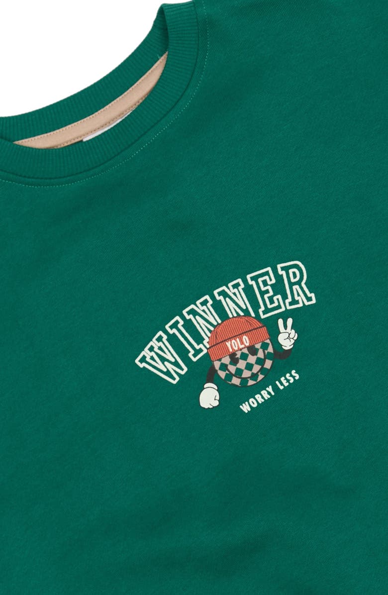 THE NEW Kids' Paul Oversize Organic Cotton Sweatshirt, Alternate, color, Alpine Green