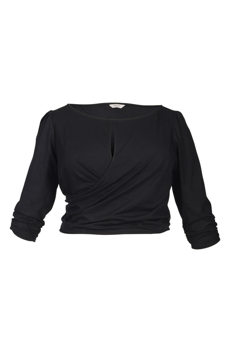 MAYES NYC Tamara Keyhole Wrap Top, Alternate, color, Black