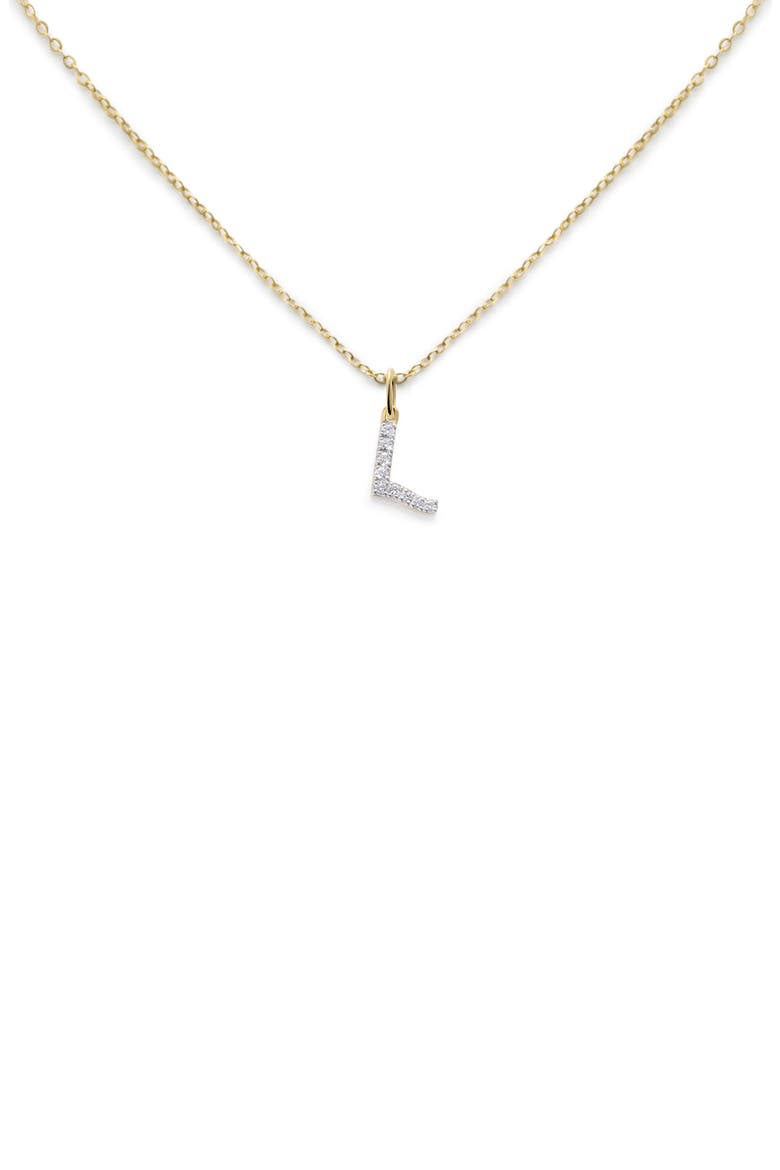 Diamond Initial Pendant, Main, color, 14K