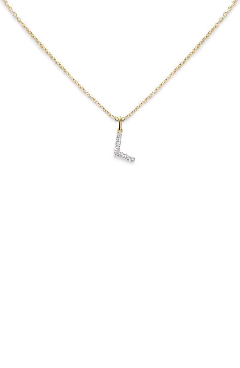 Monica Vinader Diamond Initial Pendant, Main, color, L - 14K Yg