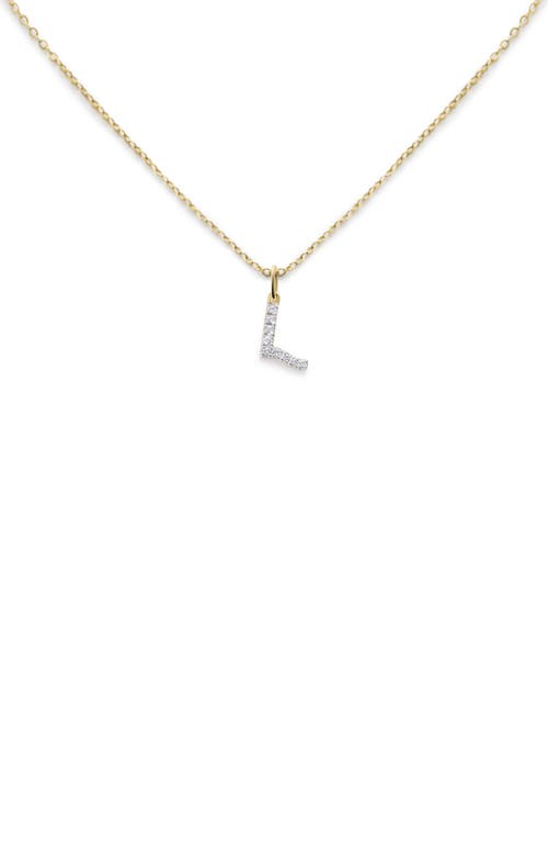 Monica Vinader Lab Created Diamond Initial Pendant Necklace In 14kt Solid Gold - L