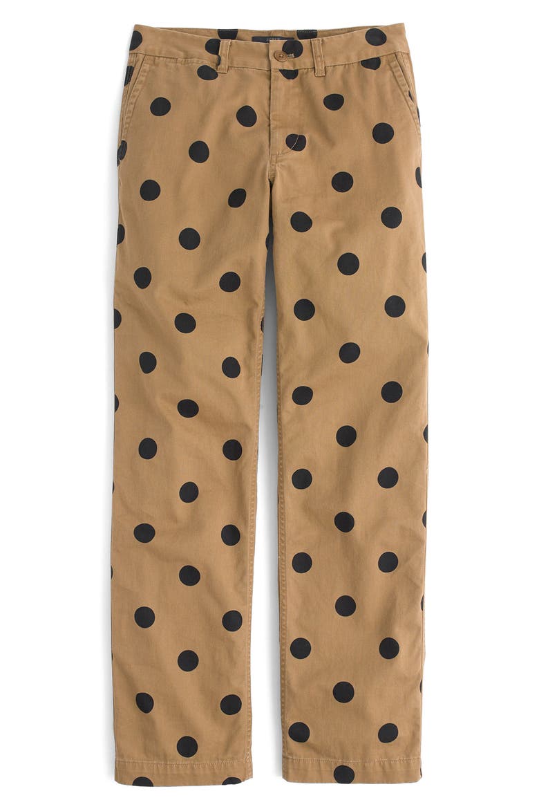 Polka Dot Boyfriend Chino Pants, Alternate, color, RIDGE KHAKI BLACK