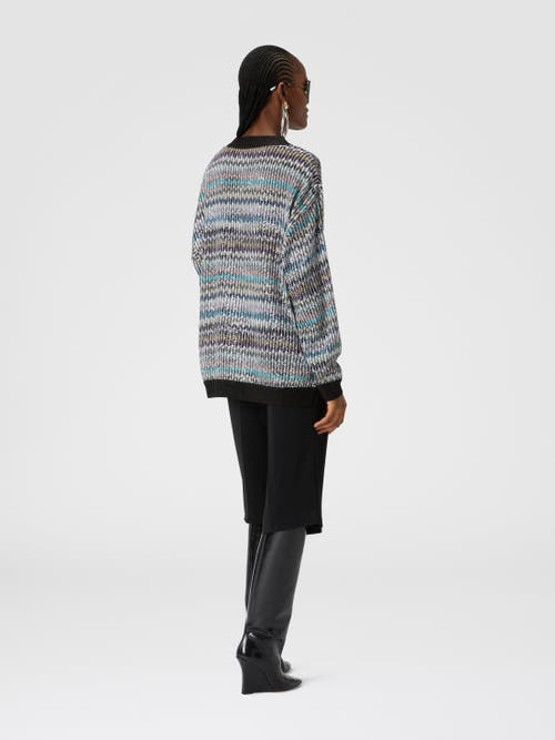 Shop Missoni Oversized V-neck Sweater With Sequins In Multicoloured