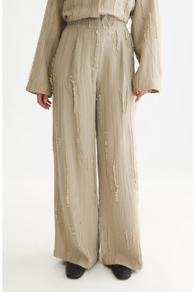 Eleni High Waist Wide Leg Fil Coupé Pants, Main, color, ALUMINUM