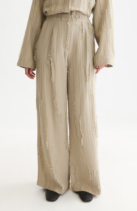 Eleni High Waist Wide Leg Fil Coupé Pants