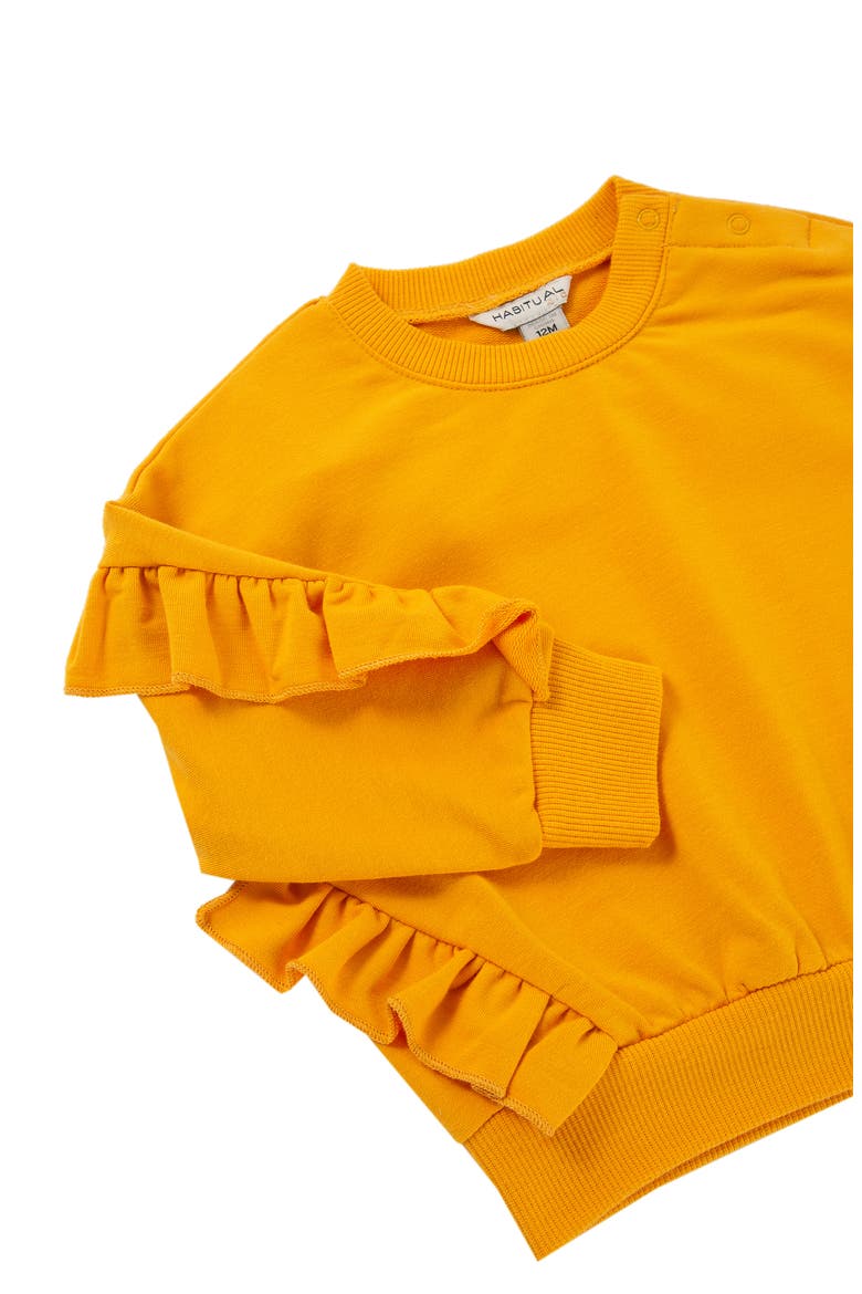 Habitual Ruffle Sweatshirt & Pants Set, Alternate, color, YELLOW