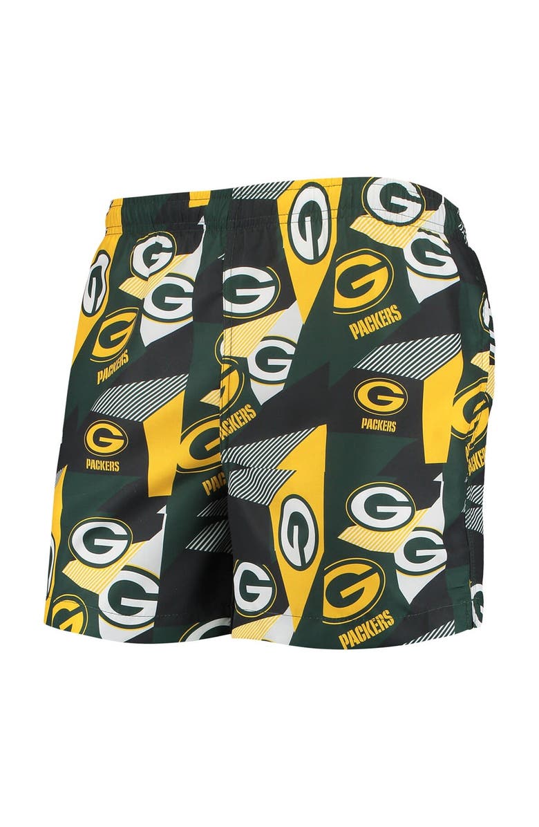 FOCO Men's FOCO Green/Gold Green Bay Packers Geo Print Swim Trunks, Alternate, color, Green