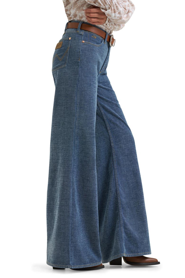 Western High Waist Wide Leg Jeans, Alternate, color, INDIGO CHENILLE