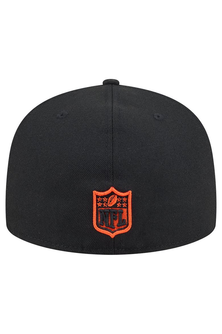 Men's New Era Black Cincinnati Bengals Head Oversized 59FIFTY Fitted Hat, Alternate, color, Black