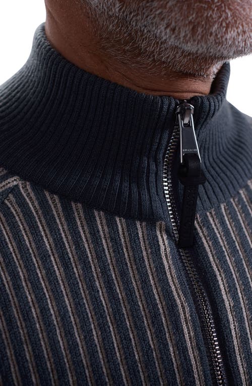 Bugatchi Merino Wool Quarter Zip Polo Sweater In Gray