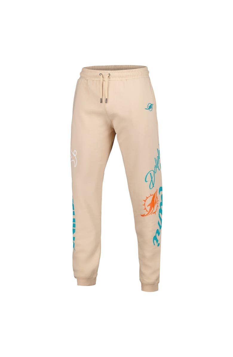THE WILD COLLECTIVE Unisex The Wild Collective Cream Miami Dolphins Heavy Block Graphic Jogger Pants, Alternate, color, Cream