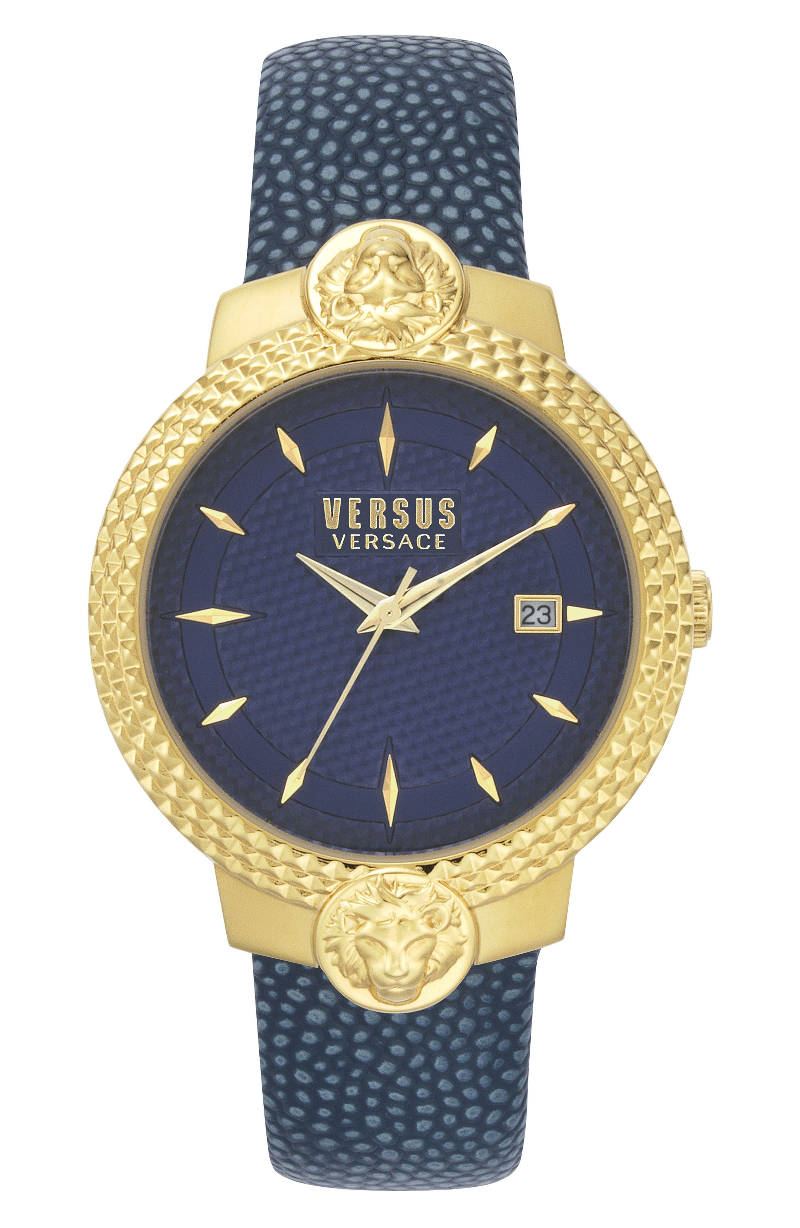 VERSUS Versace Mouffetard Leather Strap Watch, 38mm